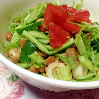 野菜たっぷり♡納豆のサラダ風